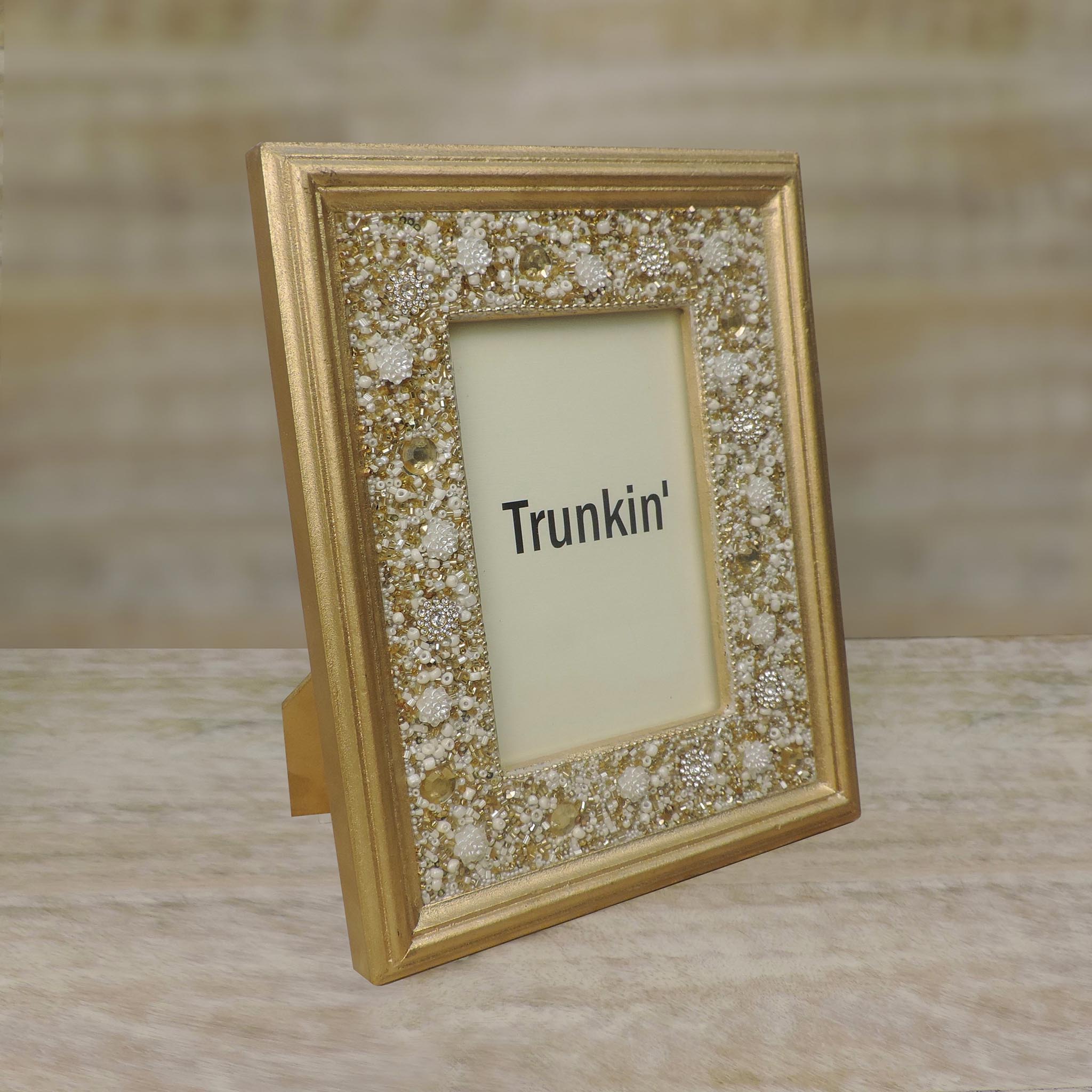 Just Bling It Beaded Photo Frame in Gold