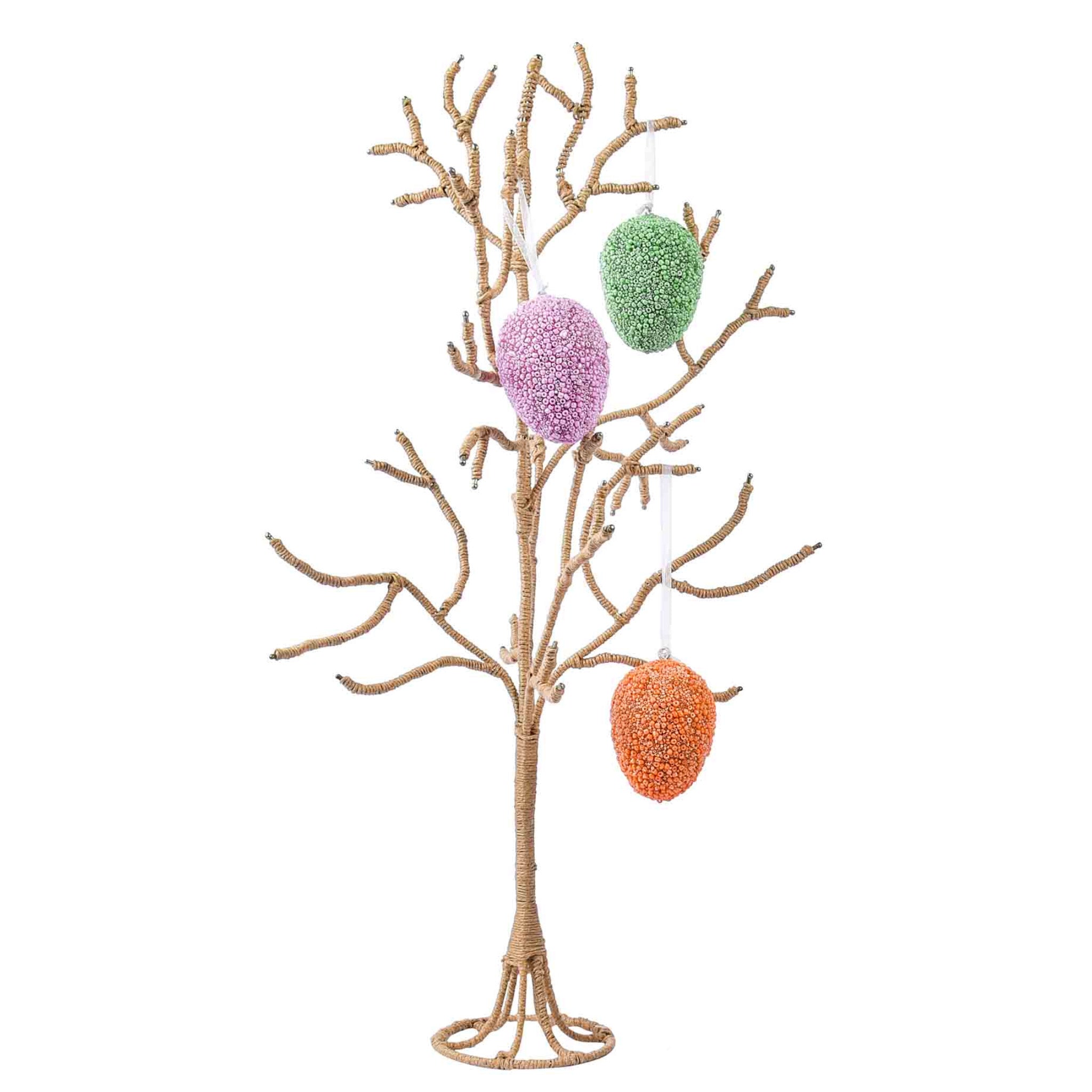 Hand Beaded Easter Egg Hanging in Multi, Set of 4