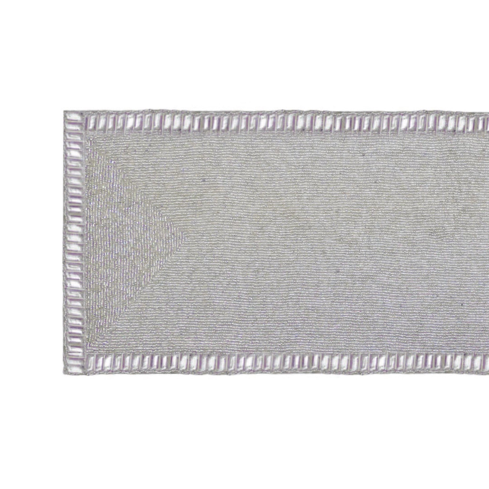 Glam Crystal Bead Embroidered Table Runner in Cream Silver