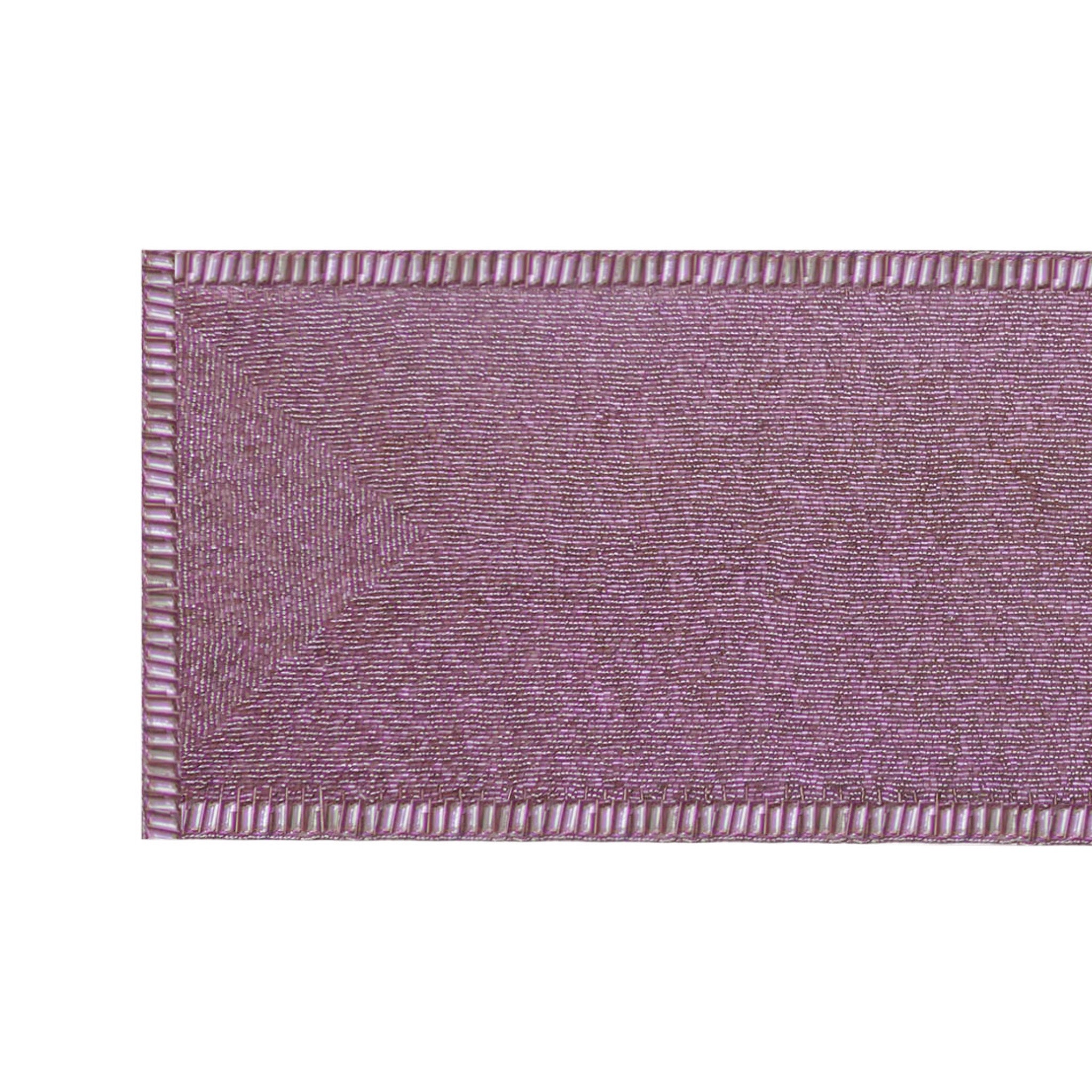 Glam Crystal Bead Embroidered Table Runner in Pink