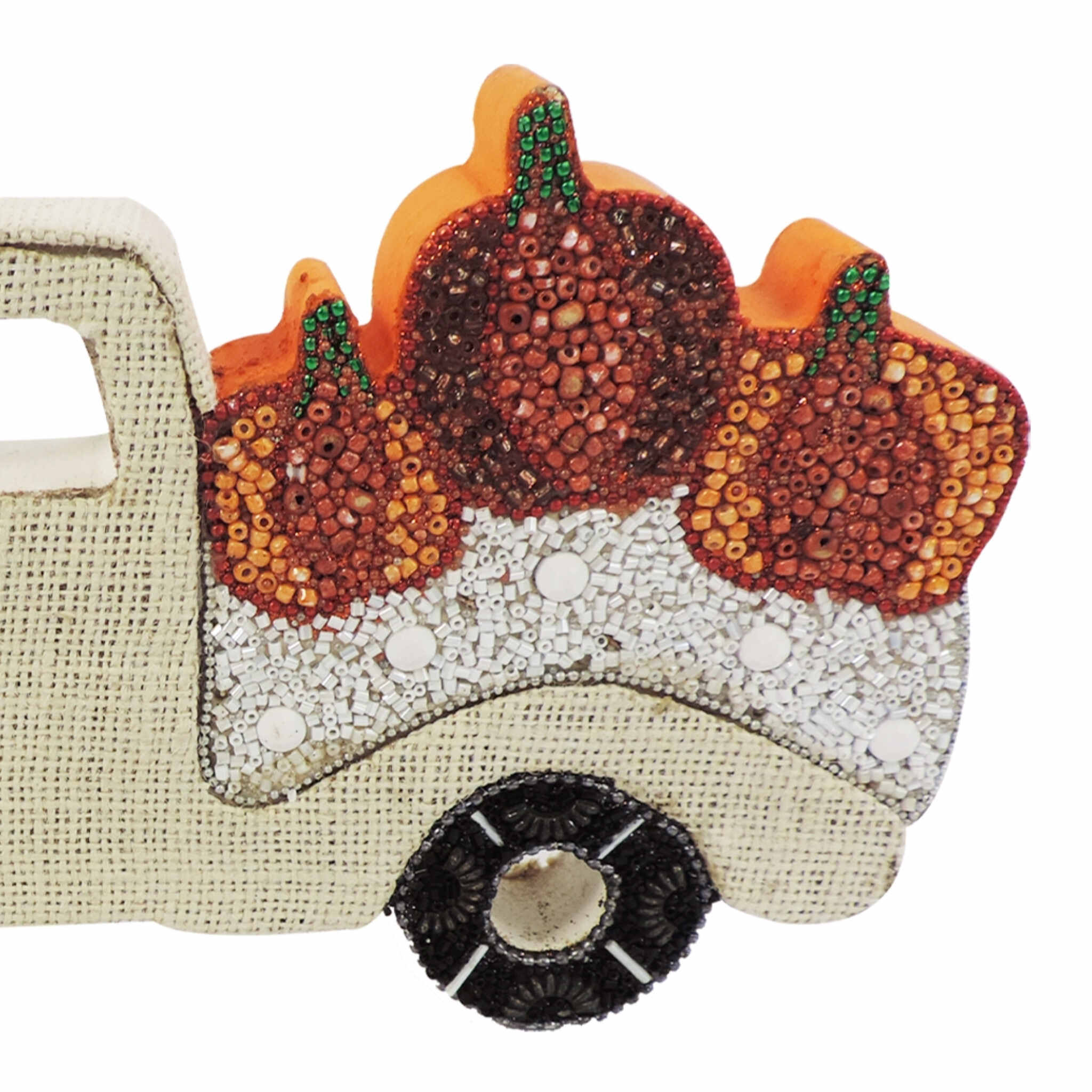 Load of Pumpkins Beaded Table Decor in Orange & White