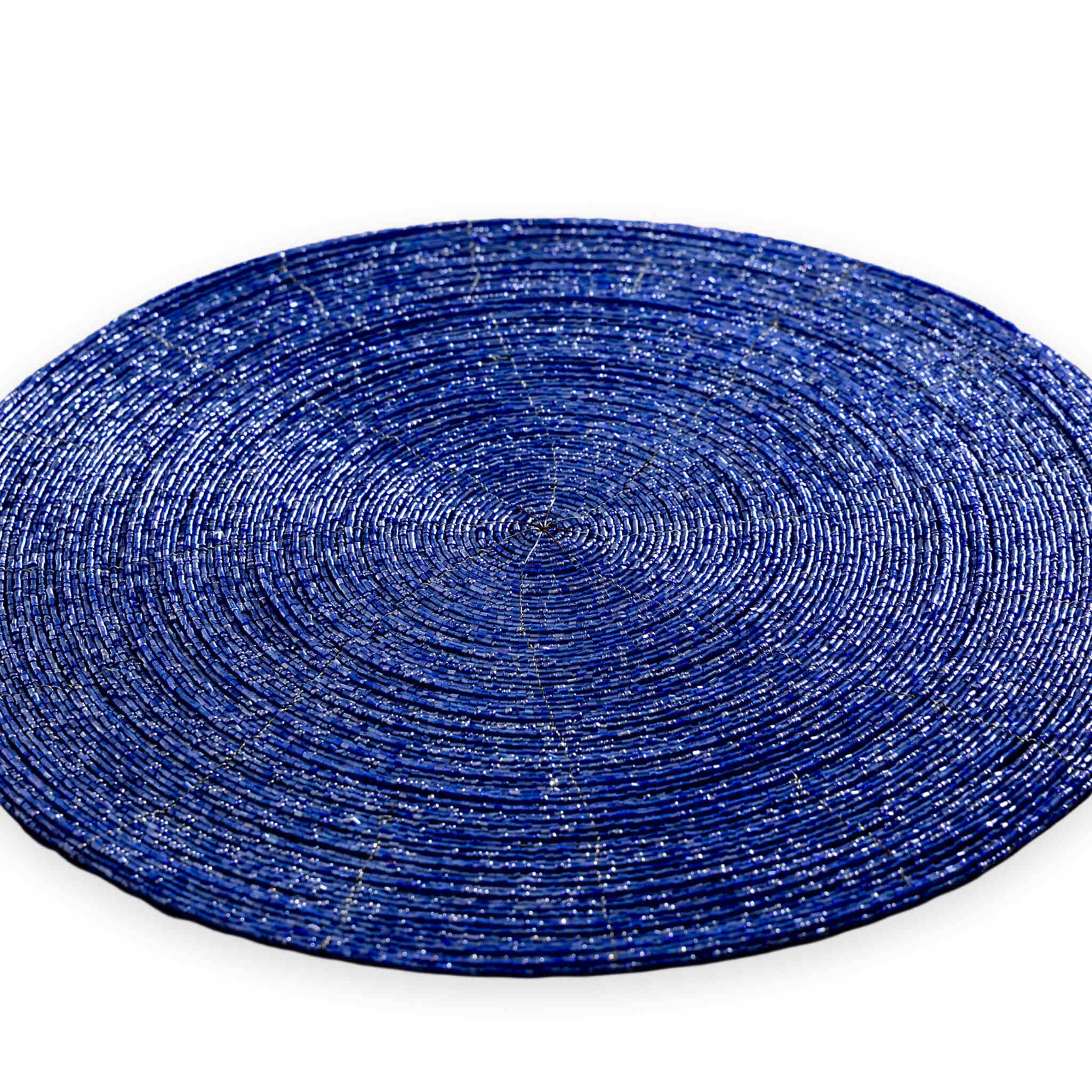 Glass Bead Placemat in Blue, Set of 4