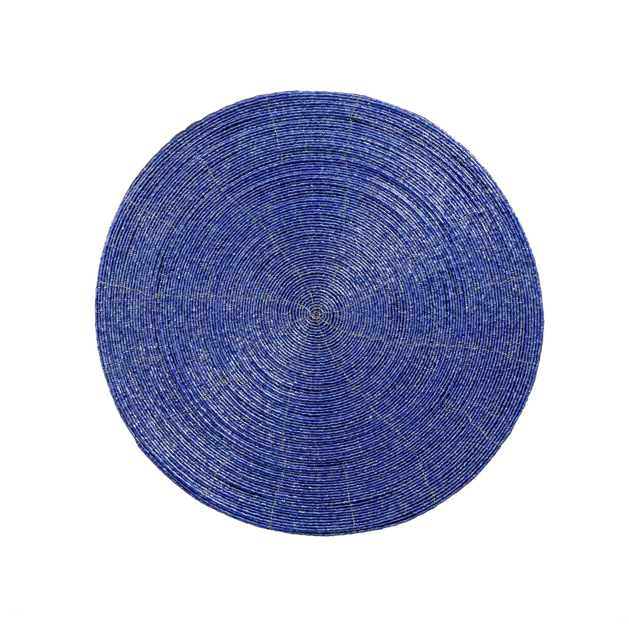 Glass Bead Placemat in Blue, Set of 4