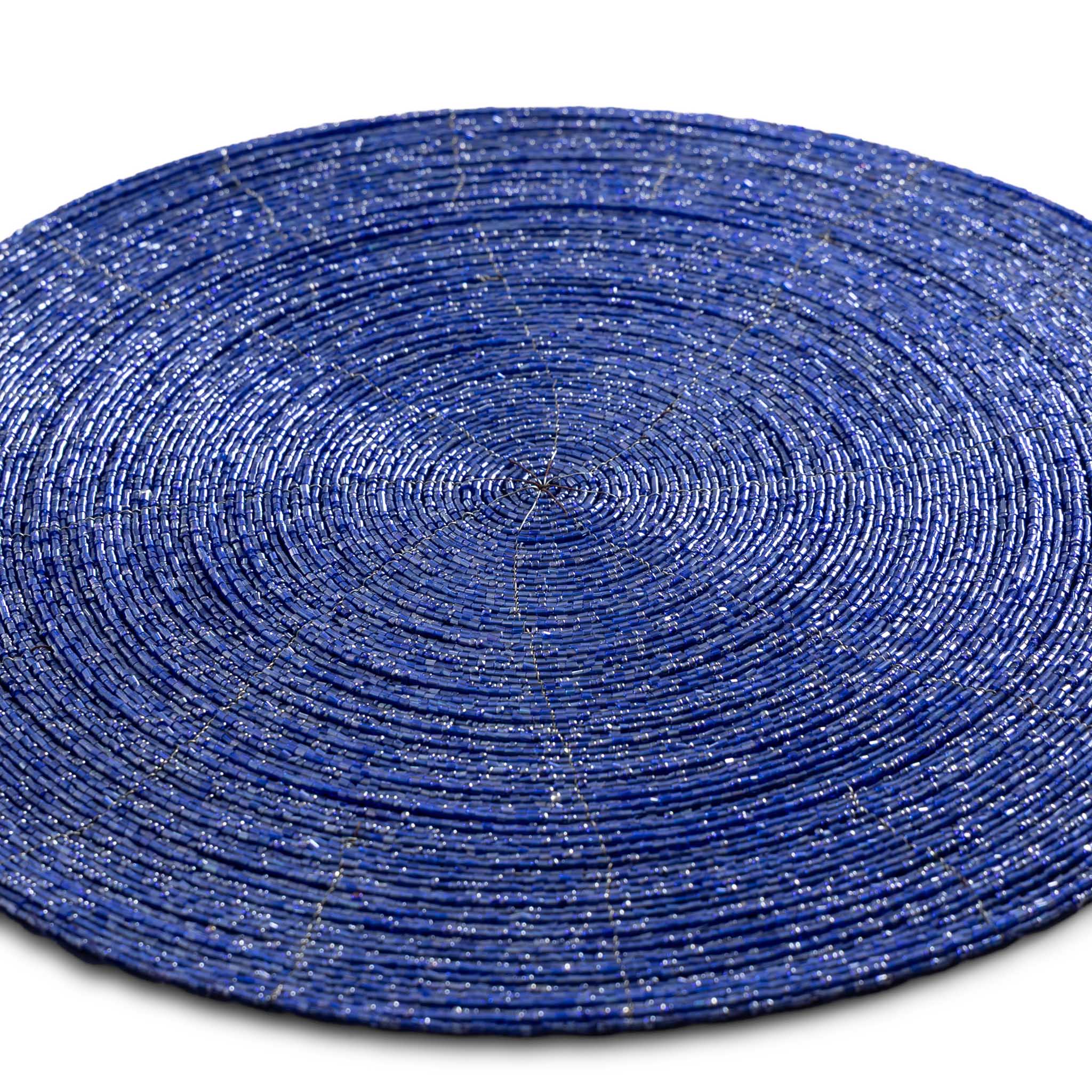 Glass Bead Placemat in Blue, Set of 4