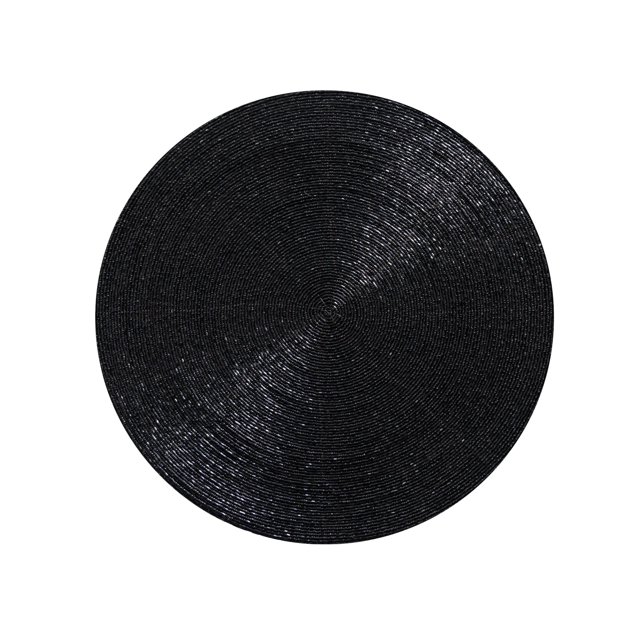 Glass Bead Placemat in Black, Set of 4