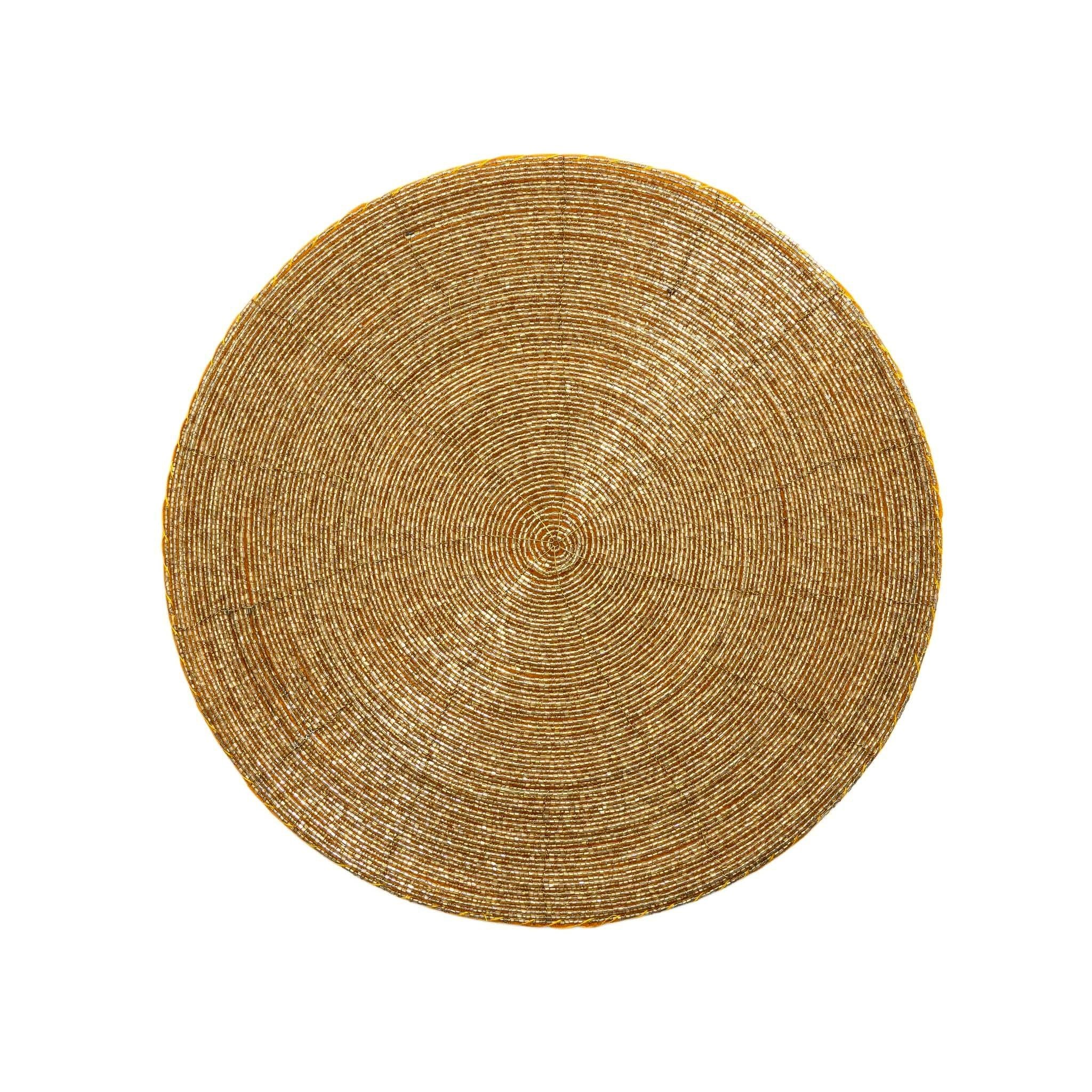 Glass Bead Placemat in Gold, Set of 4