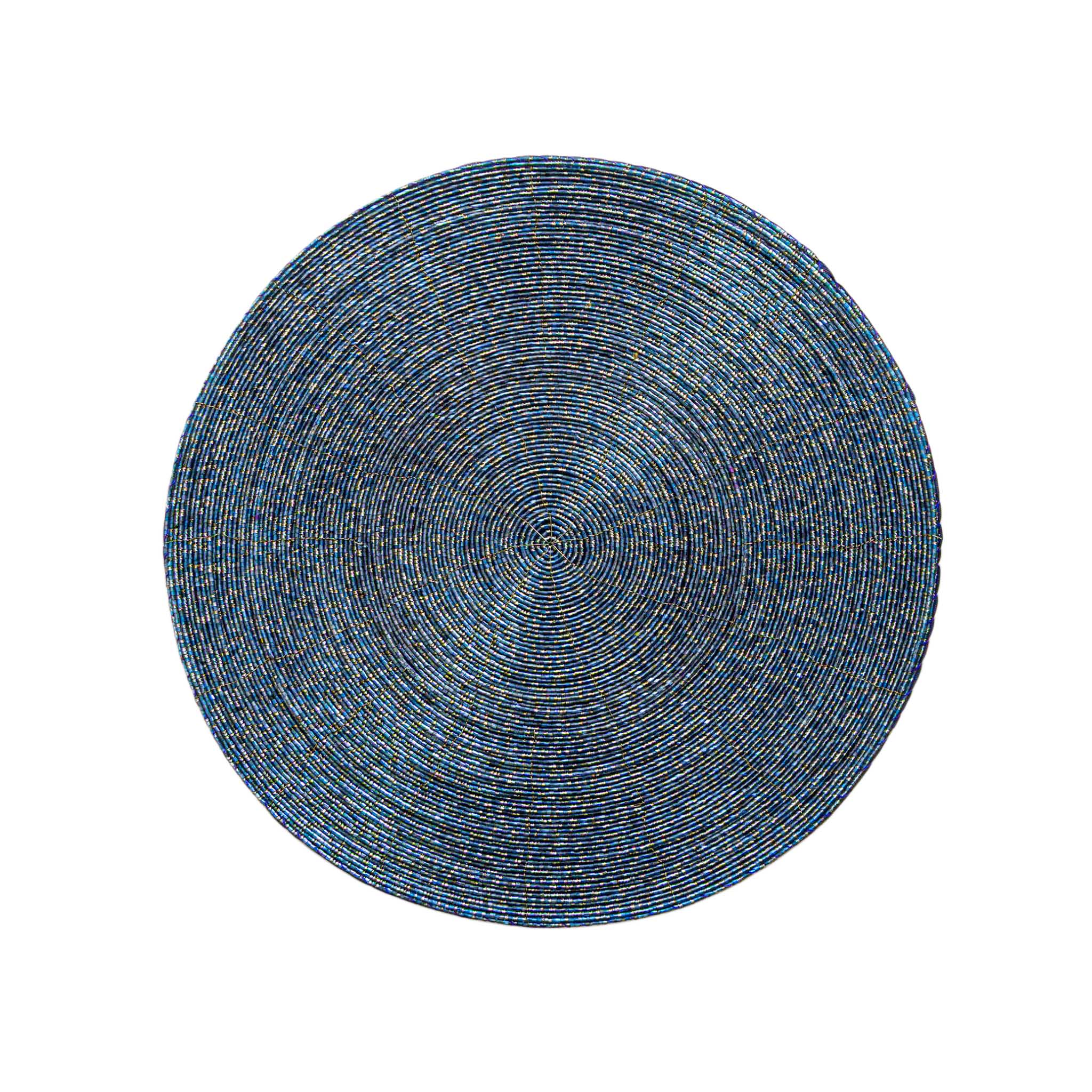 Glass Bead Placemat in Light Blue, Set of 4