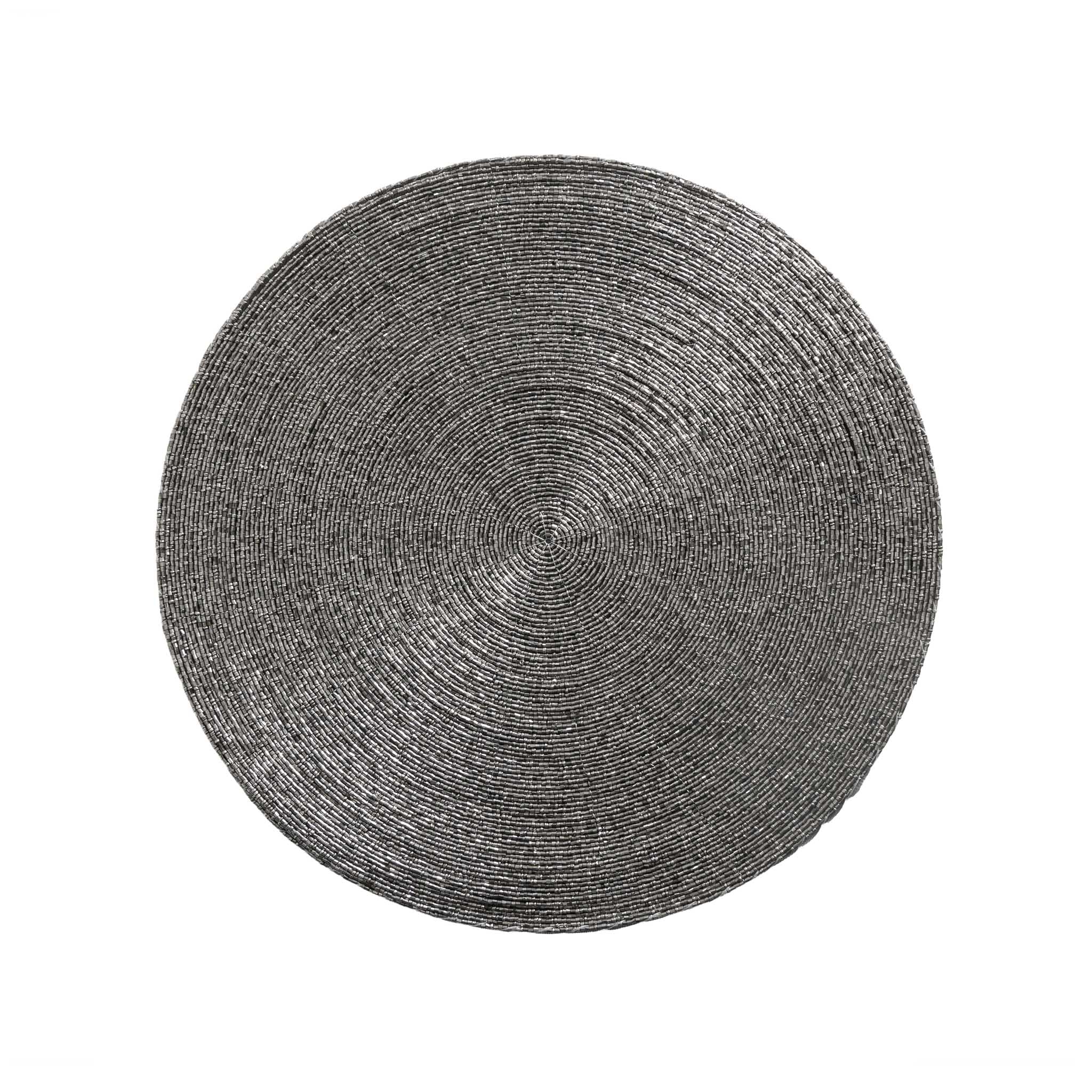 Glass Bead Placemat in Smoke, Set of 4