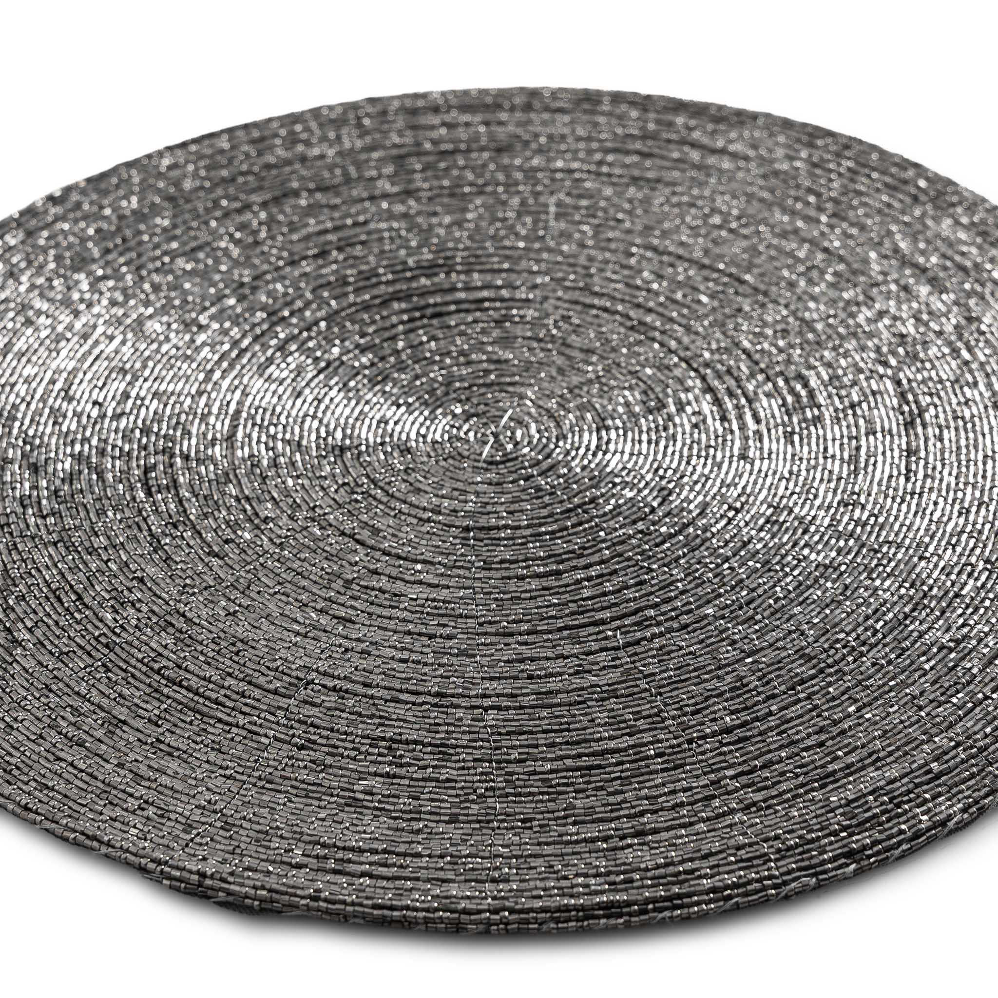 Glass Bead Placemat in Smoke, Set of 4