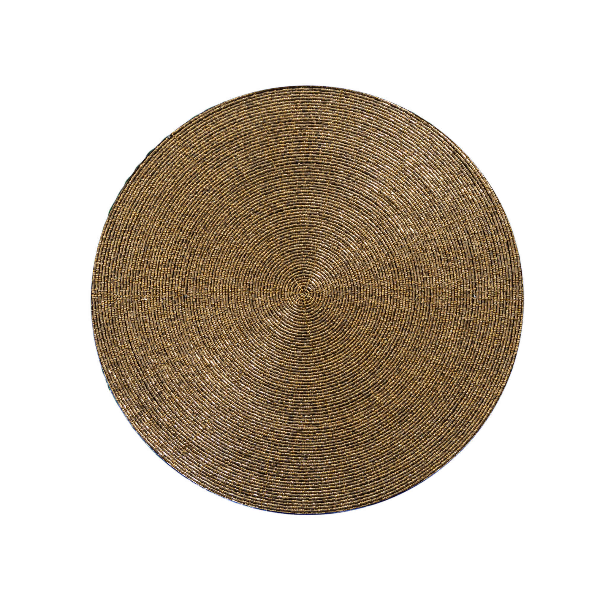 Glass Bead Placemat in Deep Antique Gold, Set of 4