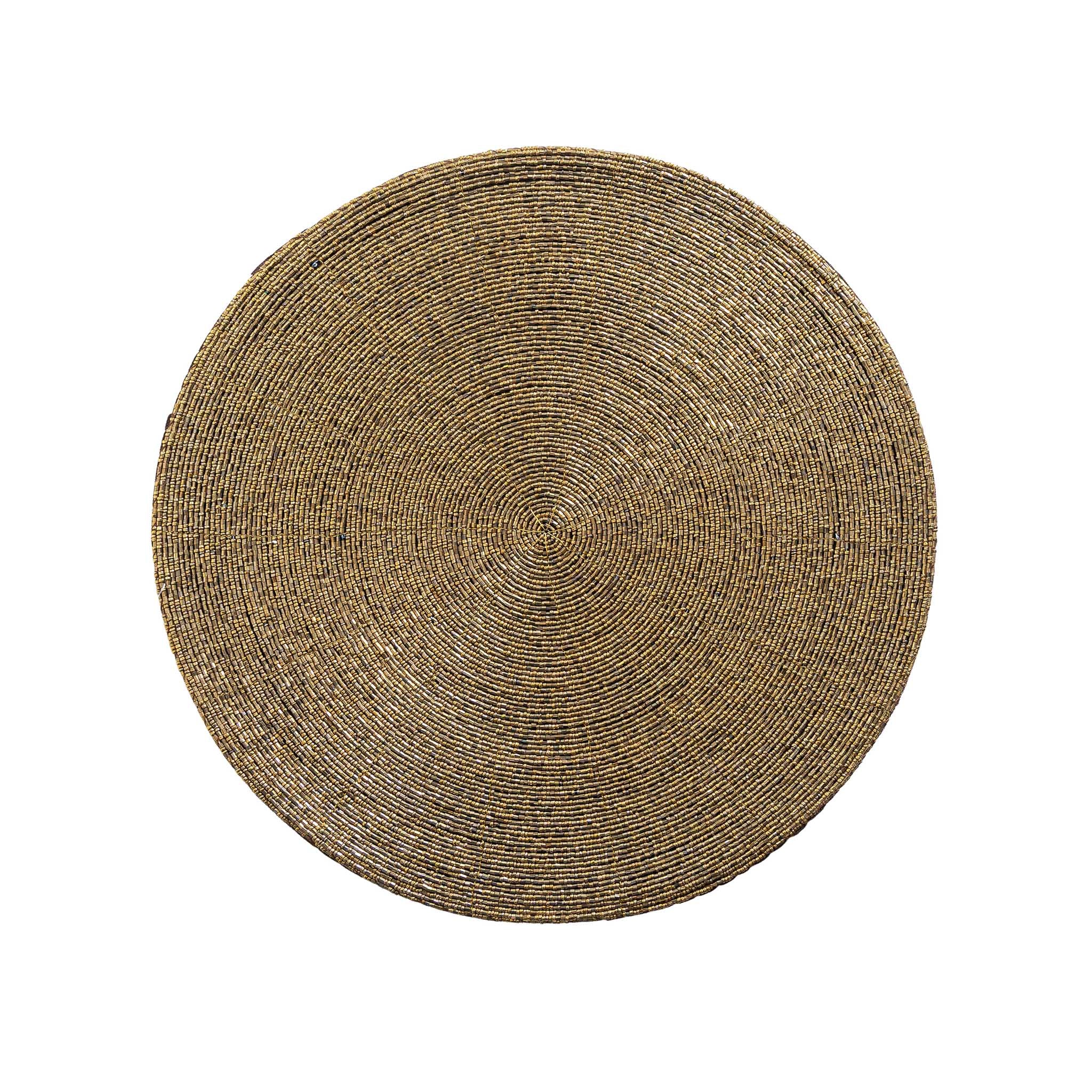 Glass Bead Placemat in Deep Antique Gold, Set of 4