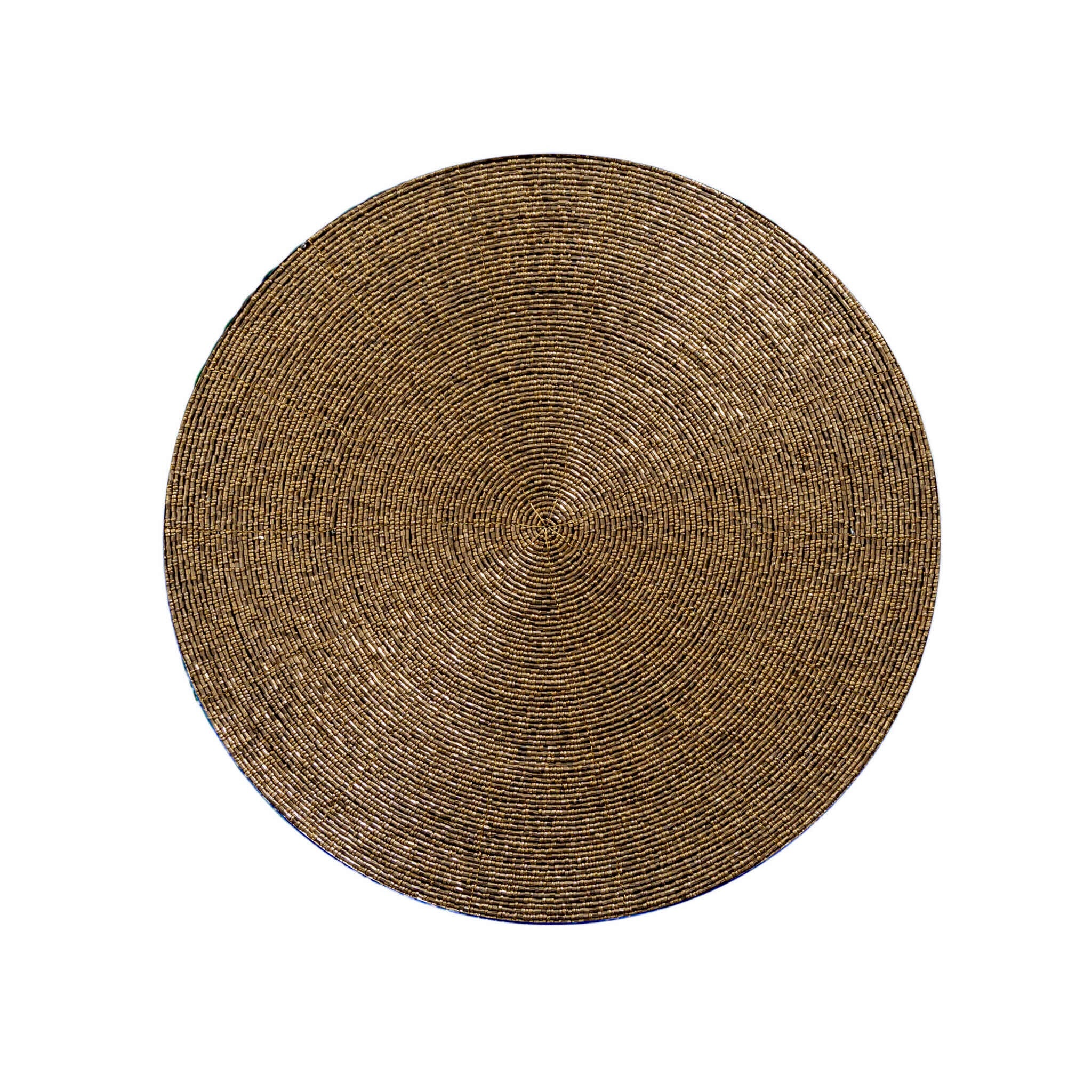 Glass Bead Placemat in Deep Antique Gold, Set of 4