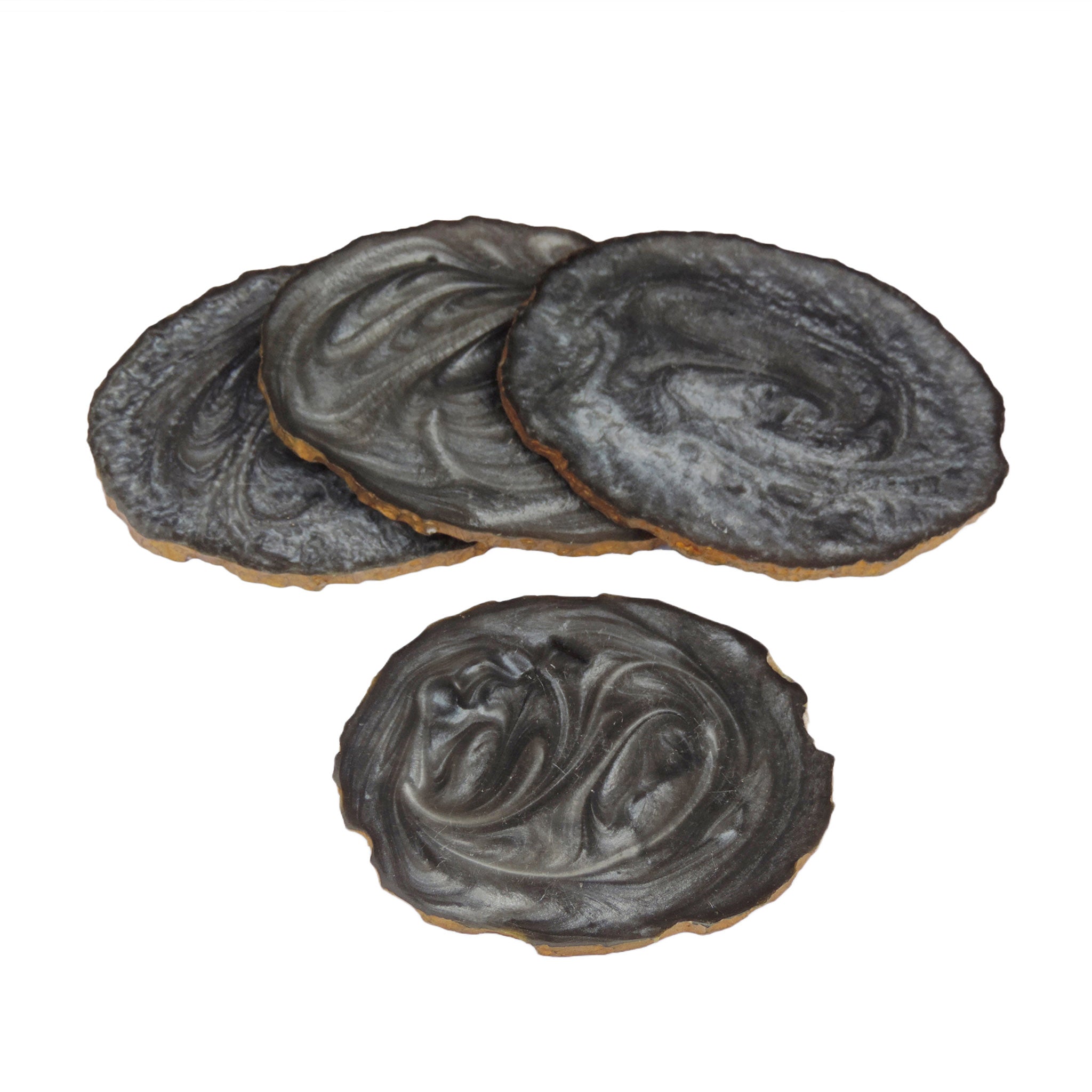 Glamour Resin Coaster in Grey & Gold, Set of 4