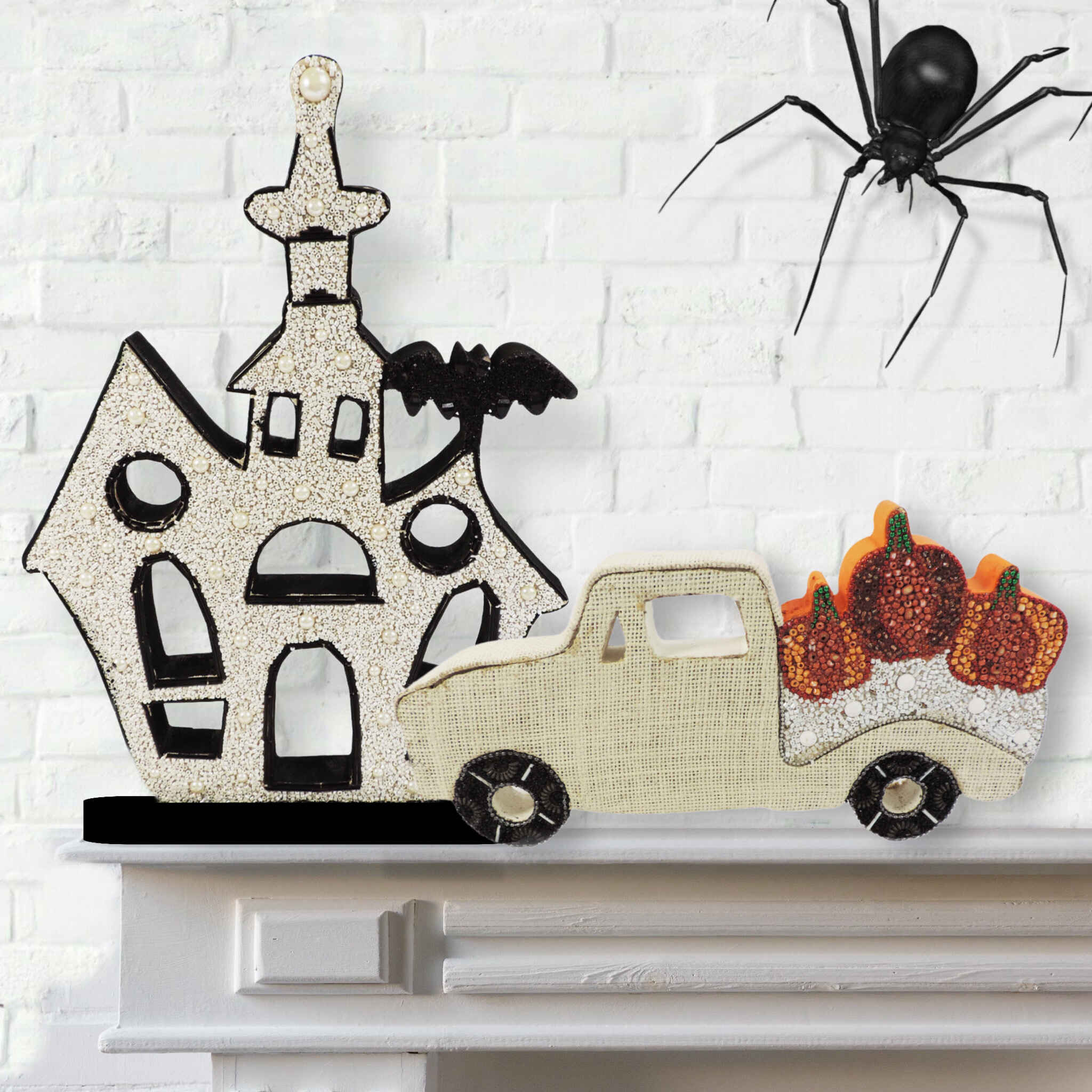 Halloween Decor in Orange & White