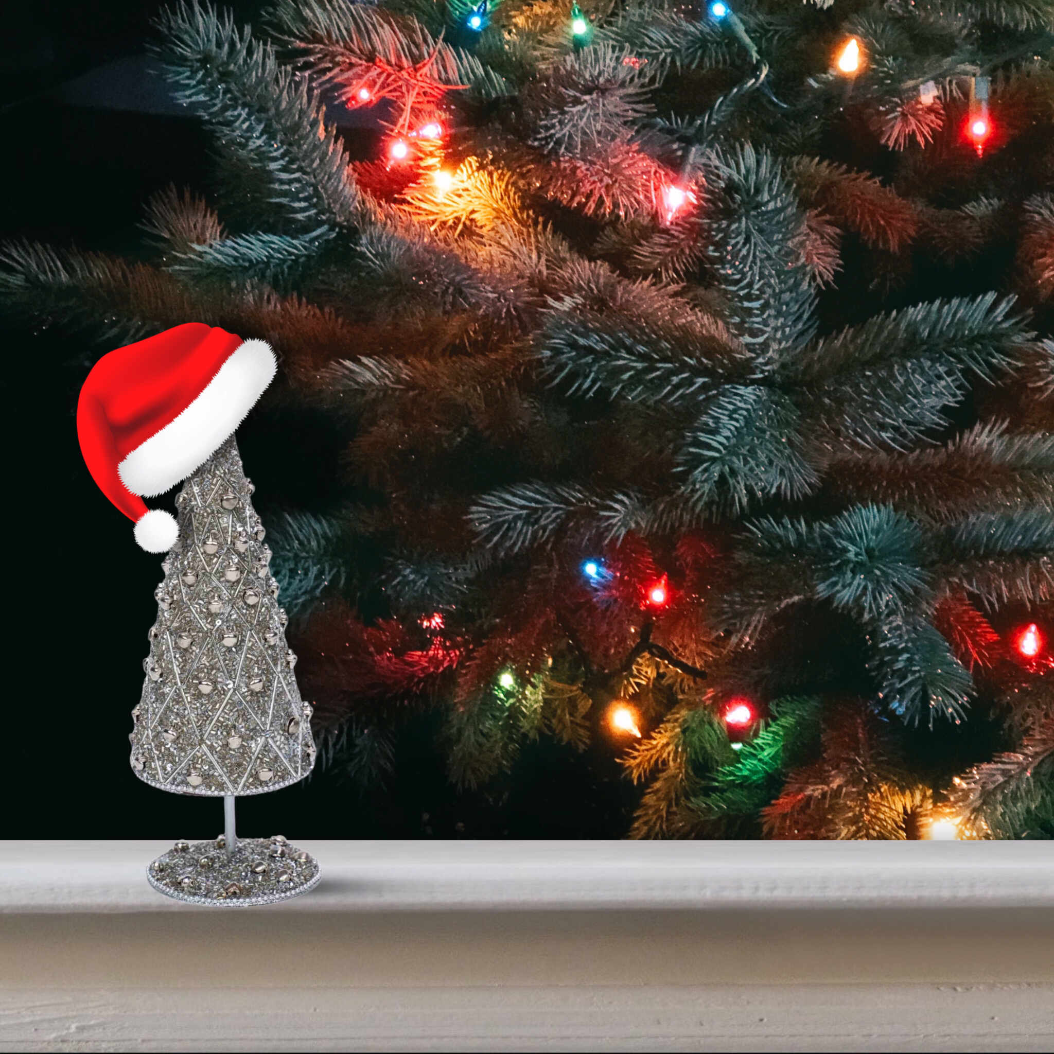 Ciao Bella Beaded Cone Christmas Tree in Silver