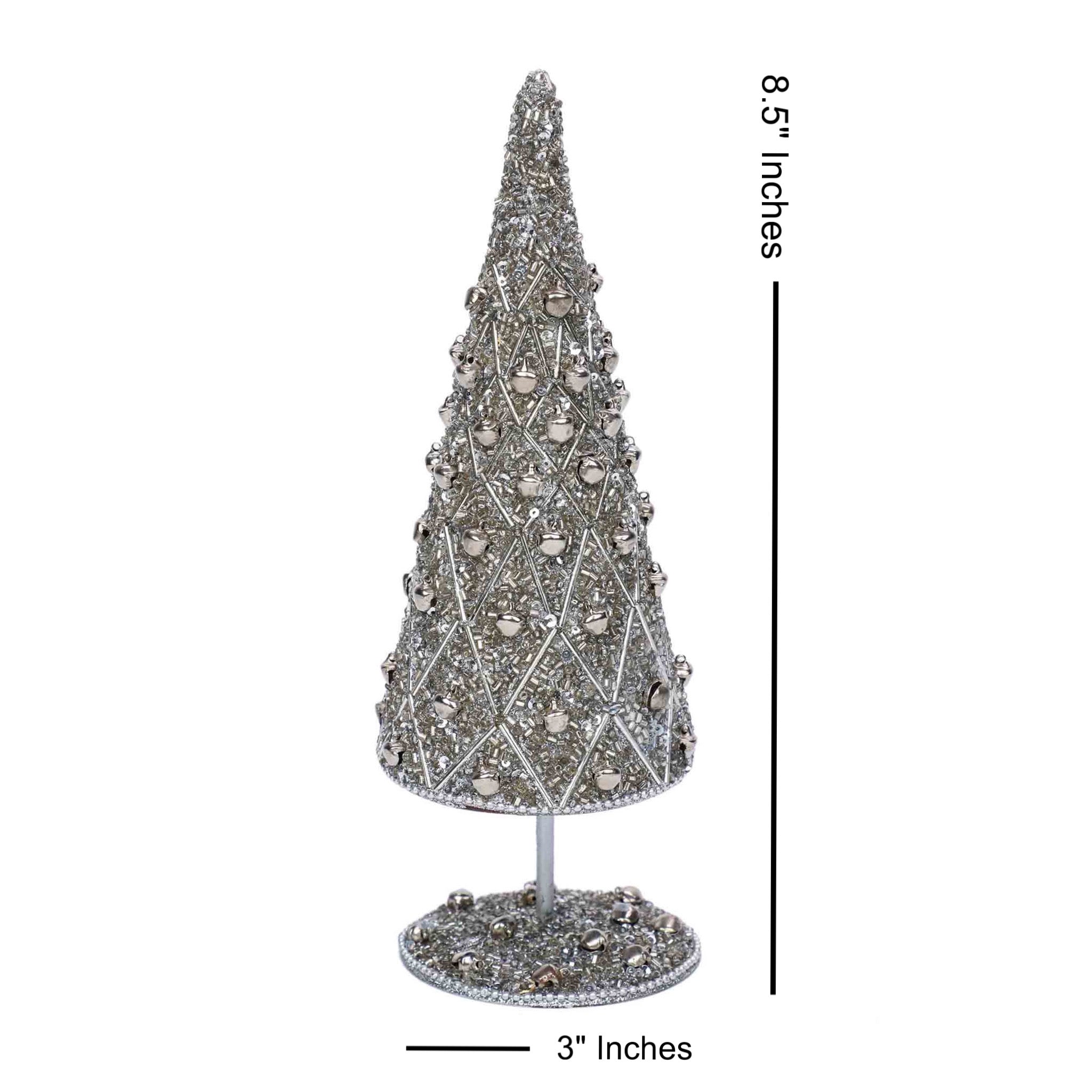 Ciao Bella Beaded Cone Christmas Tree in Silver