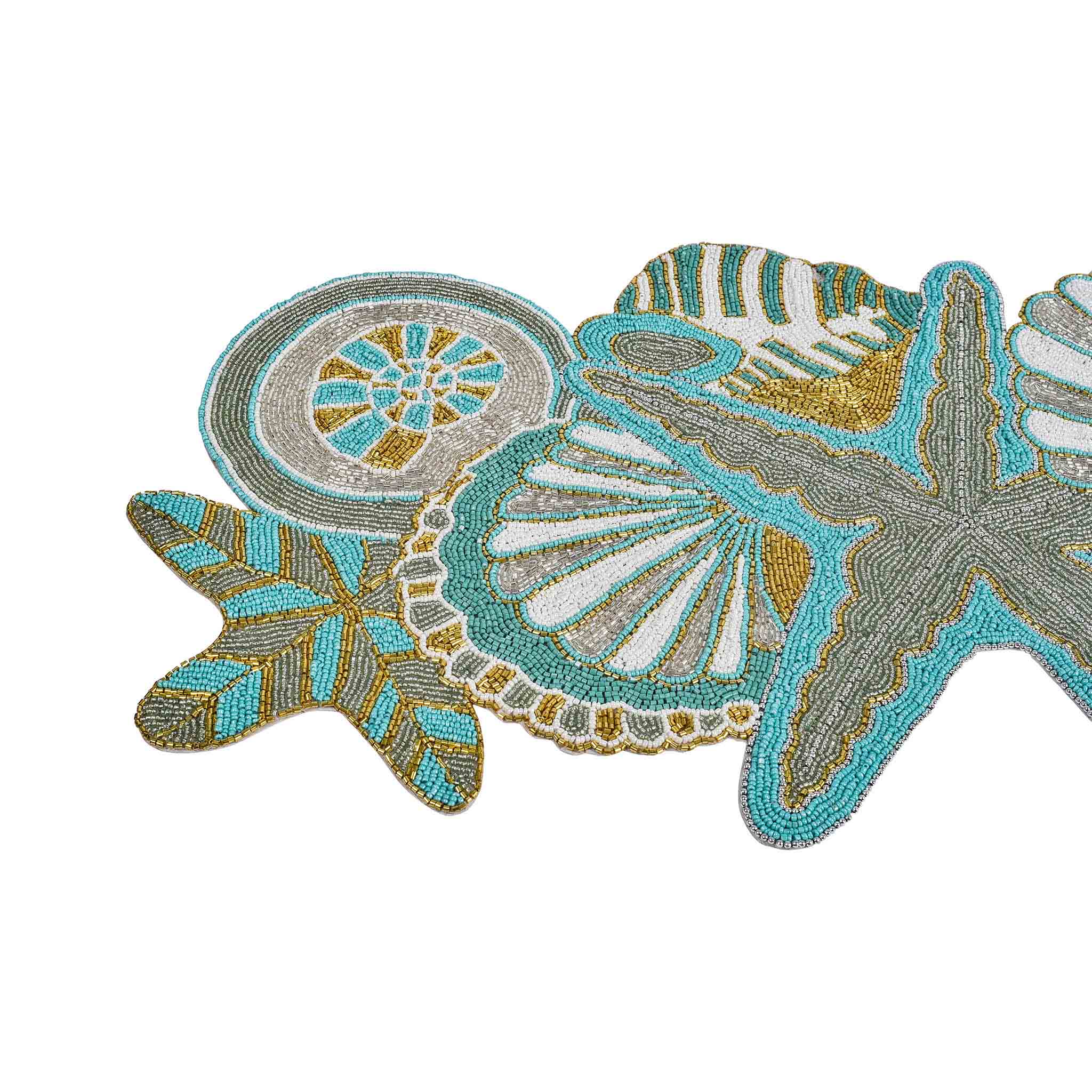 Ringo Star Fish Embroidered Table Runner<br>Size: 36"x15.75"<br>Color: Multi Color:
