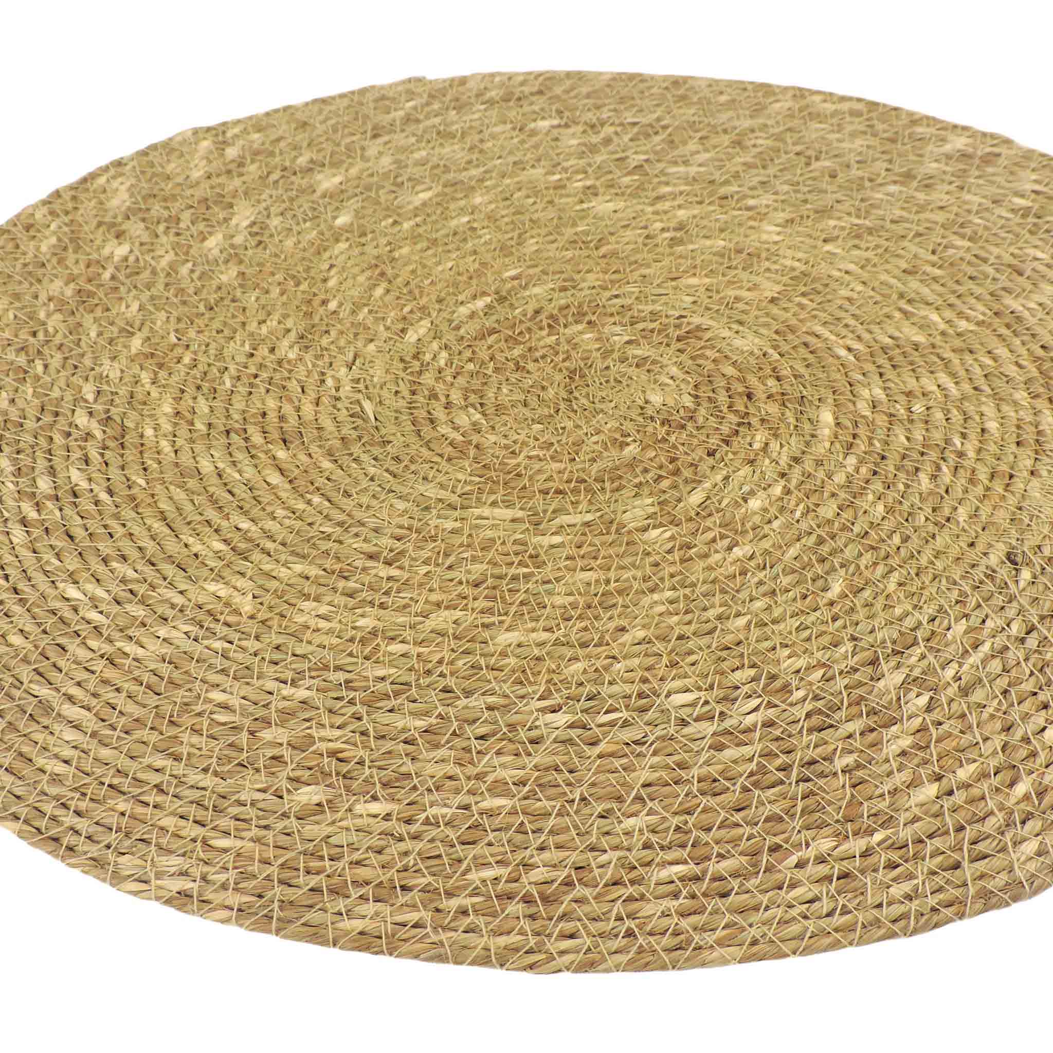 Braided Jute Round Placemat in Natural, Set of 2/4