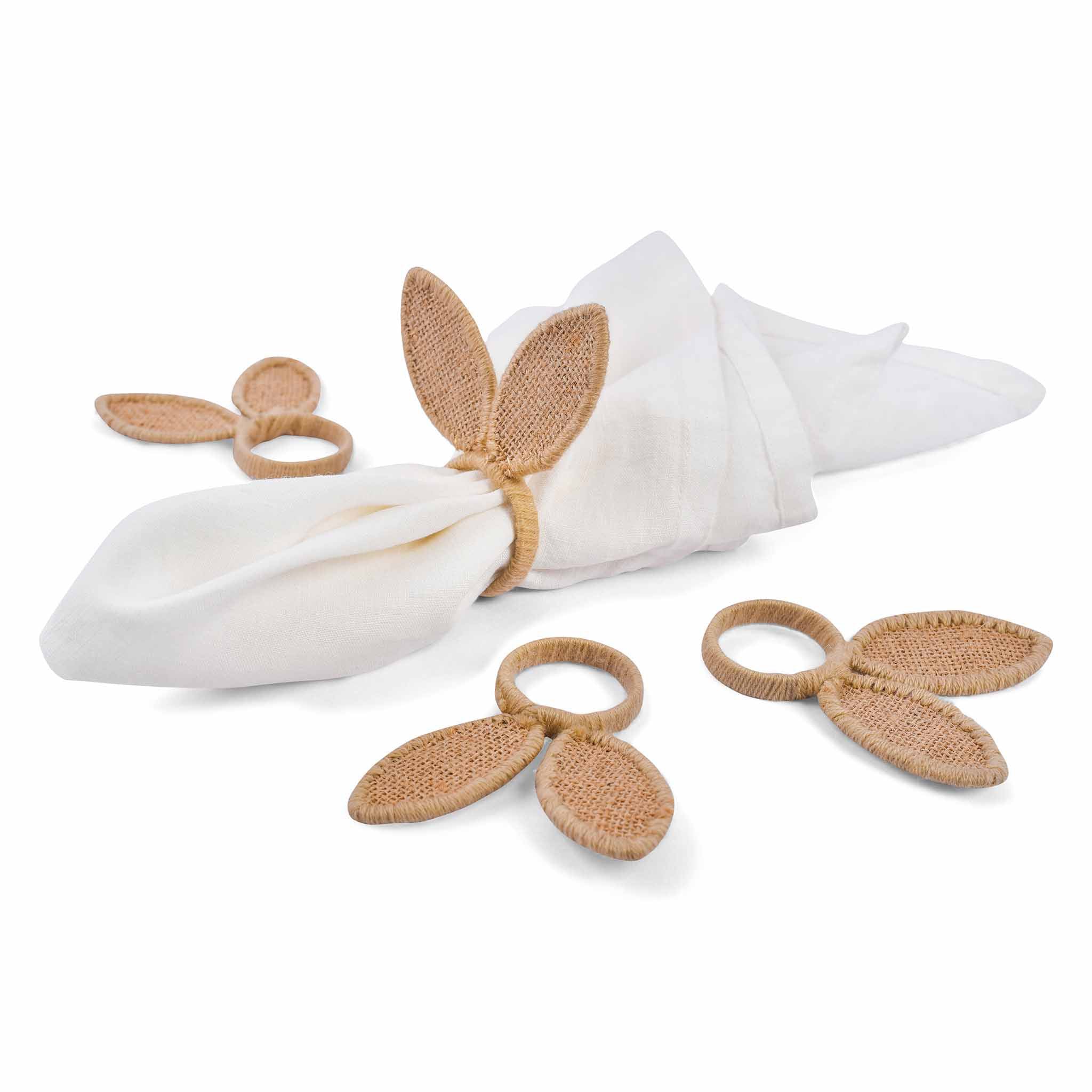 I'm All Ears Natural Napkin Ring in Natural, Set of 4
