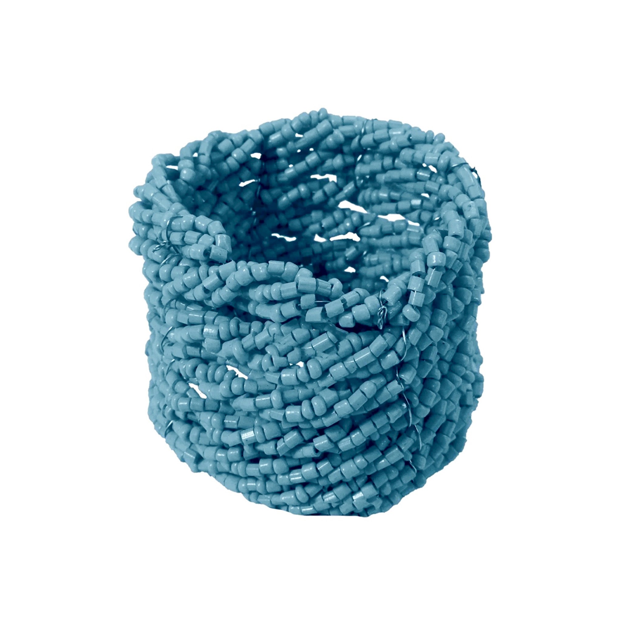 Jute Coil Napkin Ring in Teal, Set of 4