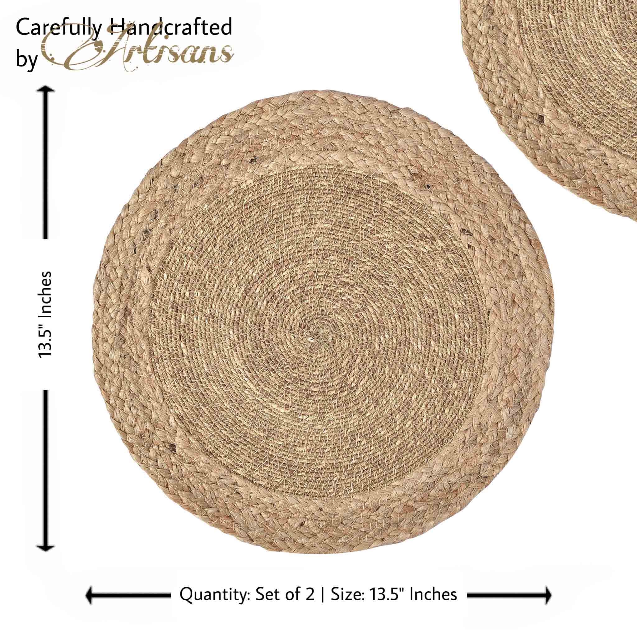 Braided Jute Placemat in Natural, Set of 2/4