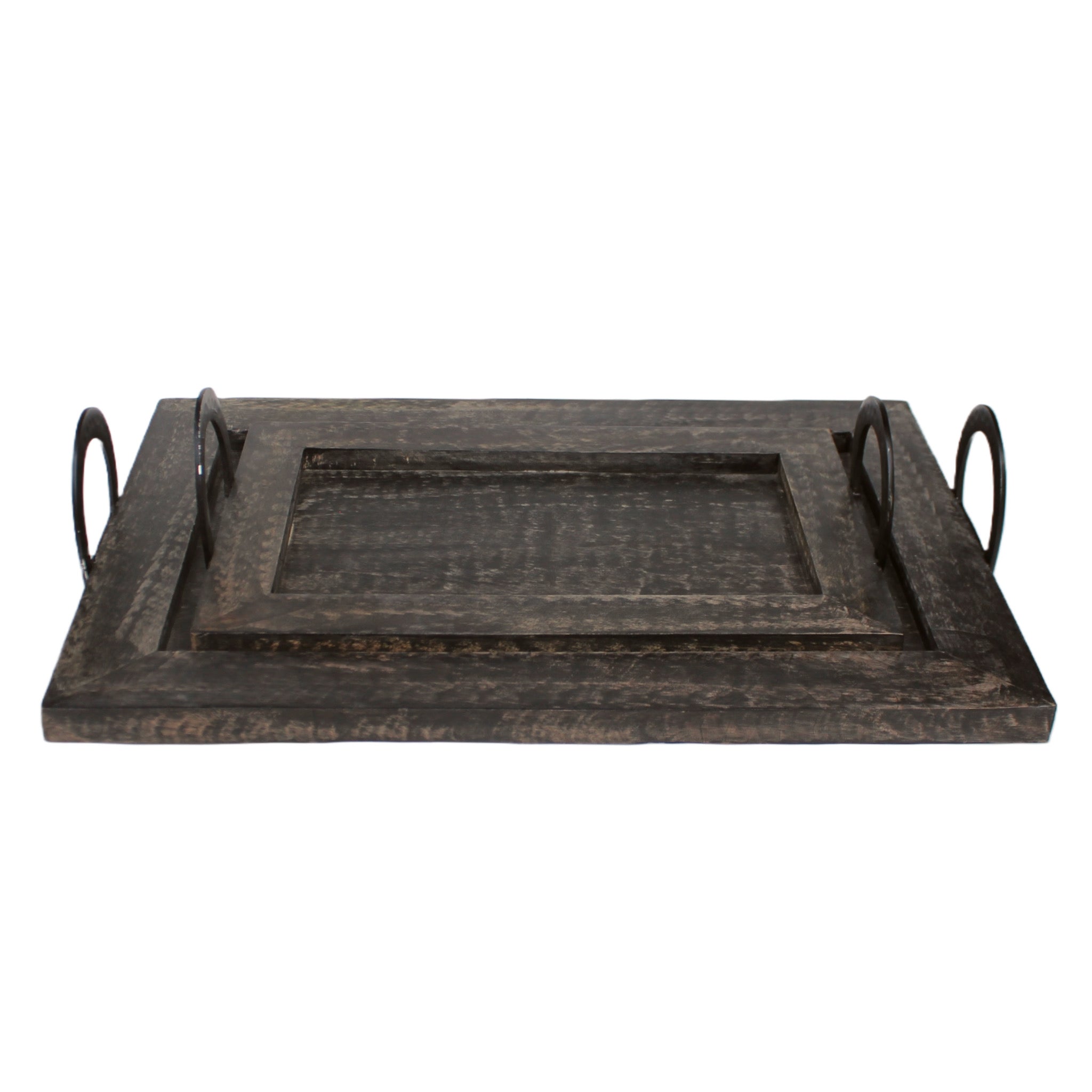 Shaker Serving Trays in Charcoal Grey, Set of 2