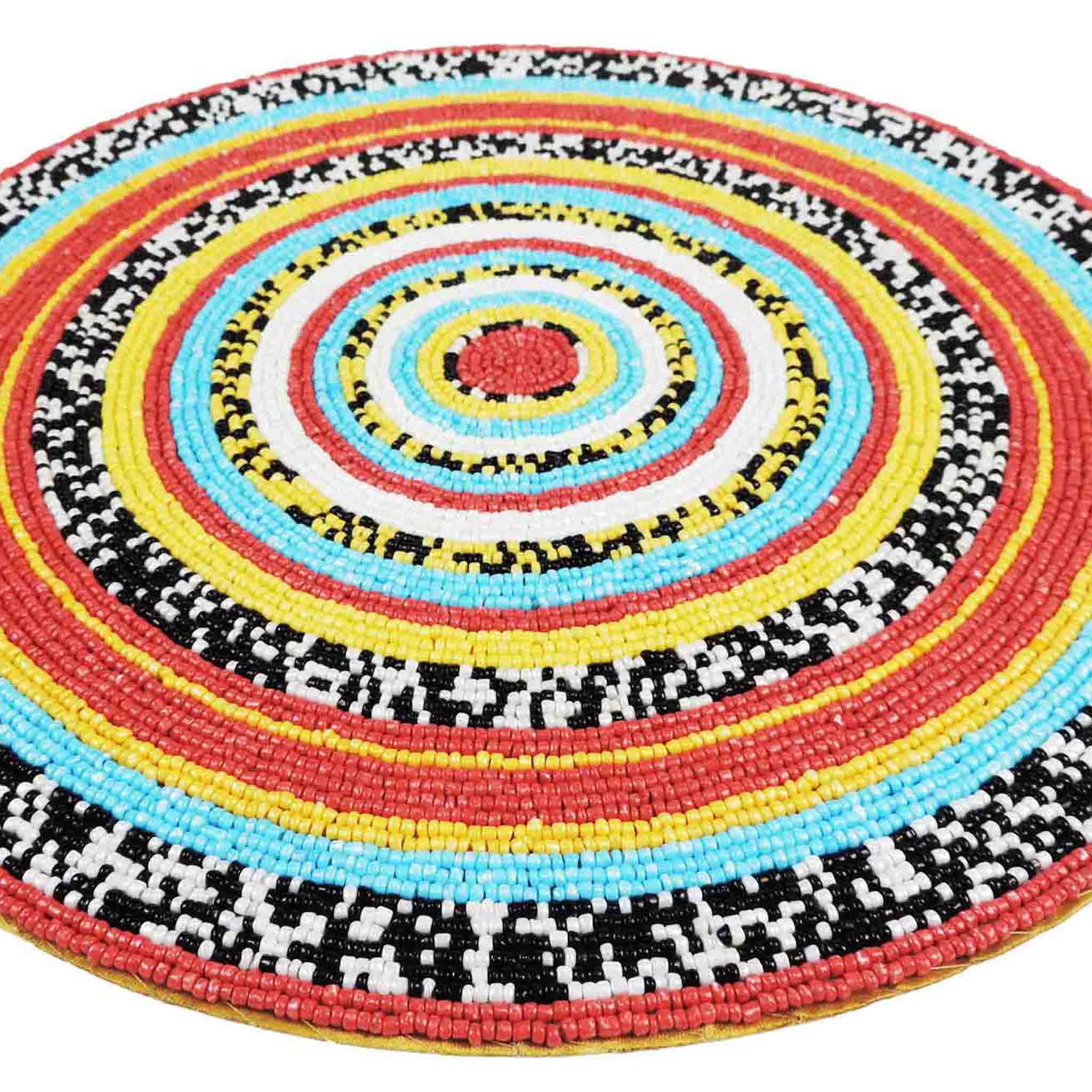 Fiesta Bead Embroidered Placemat in Multi, Set of 2/4