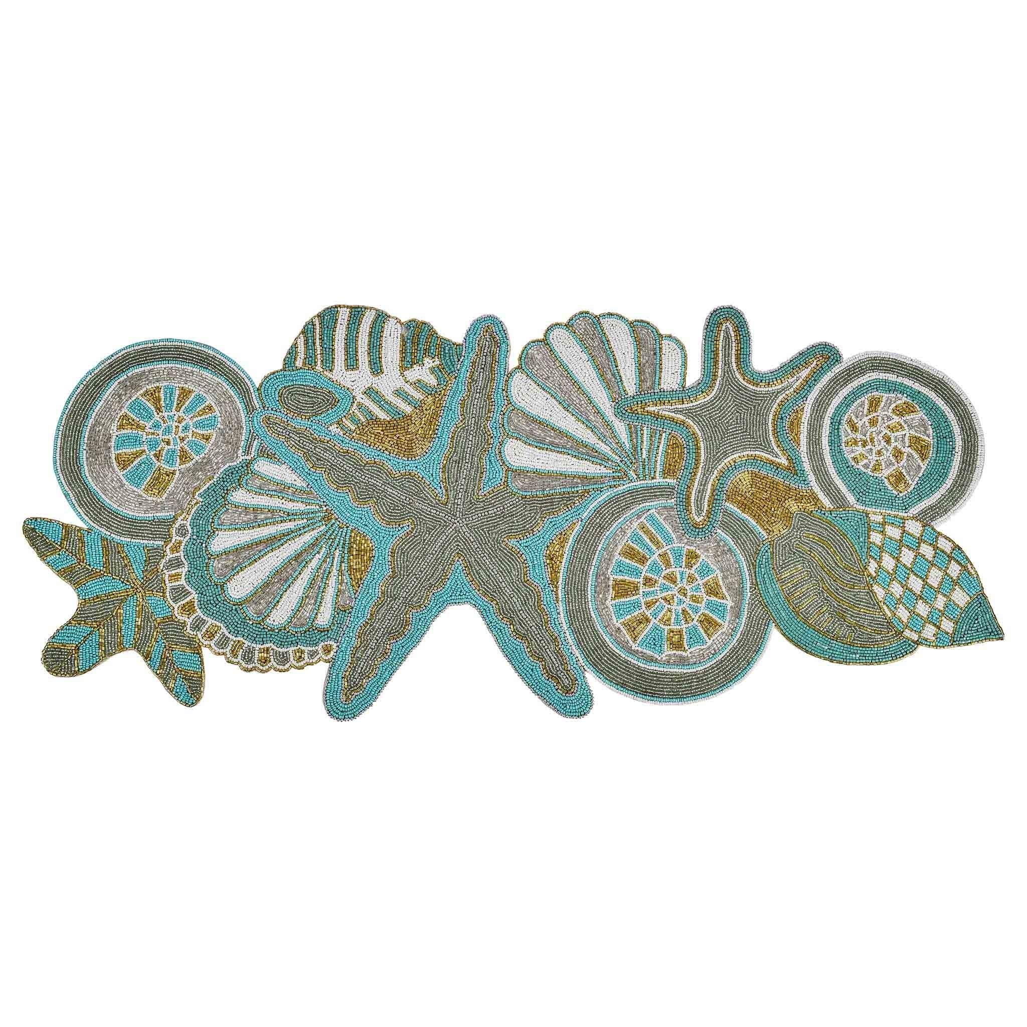 Ringo Star Fish Embroidered Table Runner<br>Size: 36"x15.75"<br>Color: Multi Color: - Trunkin' USA